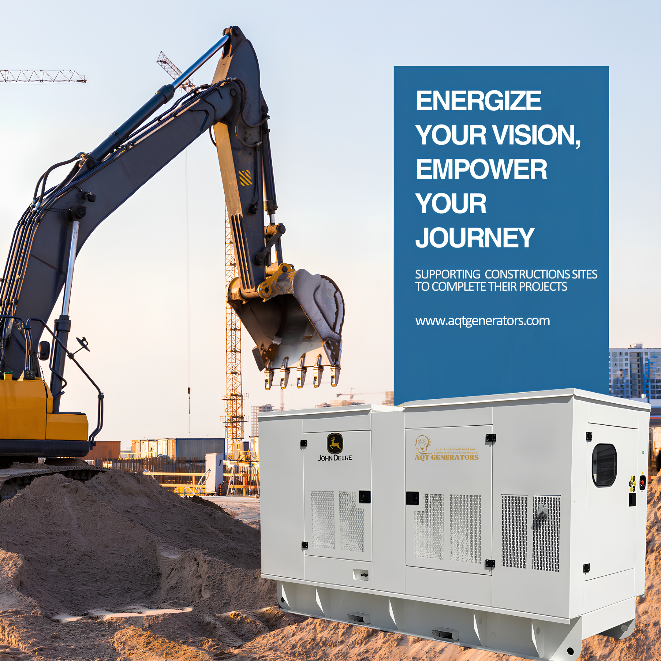 Driving Projects Forward — AQT Generators ready to support construction sites to complete their projects